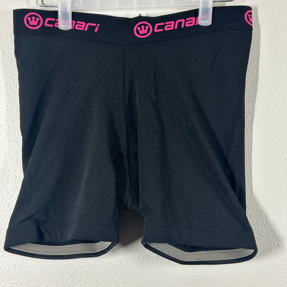 Canari Womens Cycling Shorts Black Pink Padded Chamois Bike Shorts Small